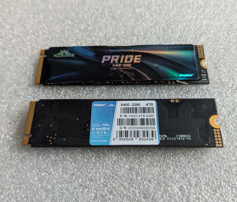 SSD 4TB KingSpec X400  NVMe Gen4 7300MB/s, TLC nou