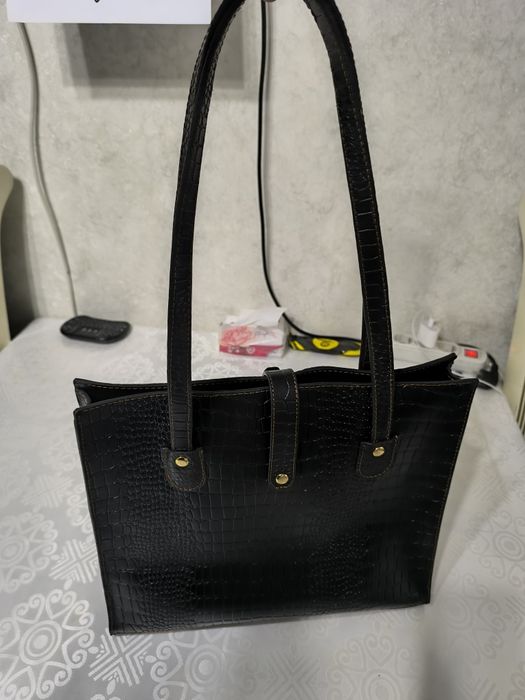 Шопер из натуральной кожи