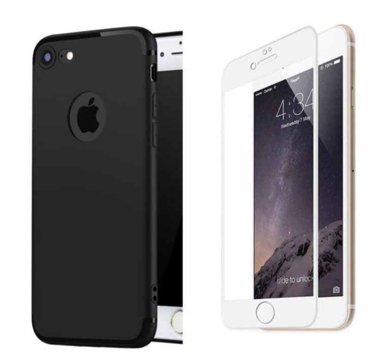 Husa Silicon Premium si Folie Sticla Safe Glass Iphone 7/8 Plus SE 16E