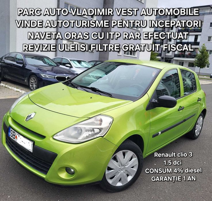 renault clio 3 1,5 dci 2009 consum 4% factura+fiscal GARANTIE 1 AN