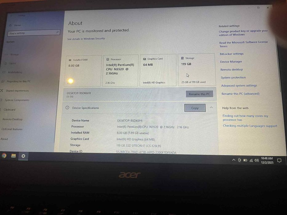 laptop acer   pret 500 lei