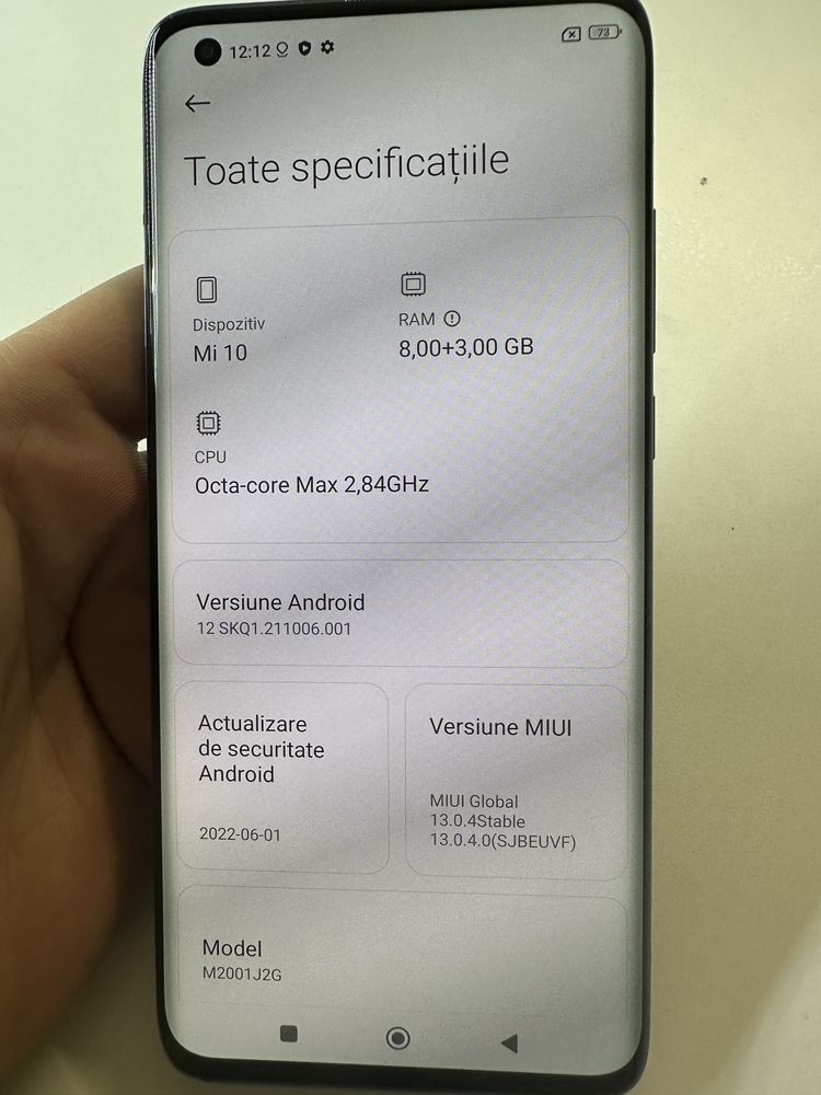 Telefon mobil Xiaomi Mi 10, 256 gb , 8GB RAM, 5G, Twilight Grey
