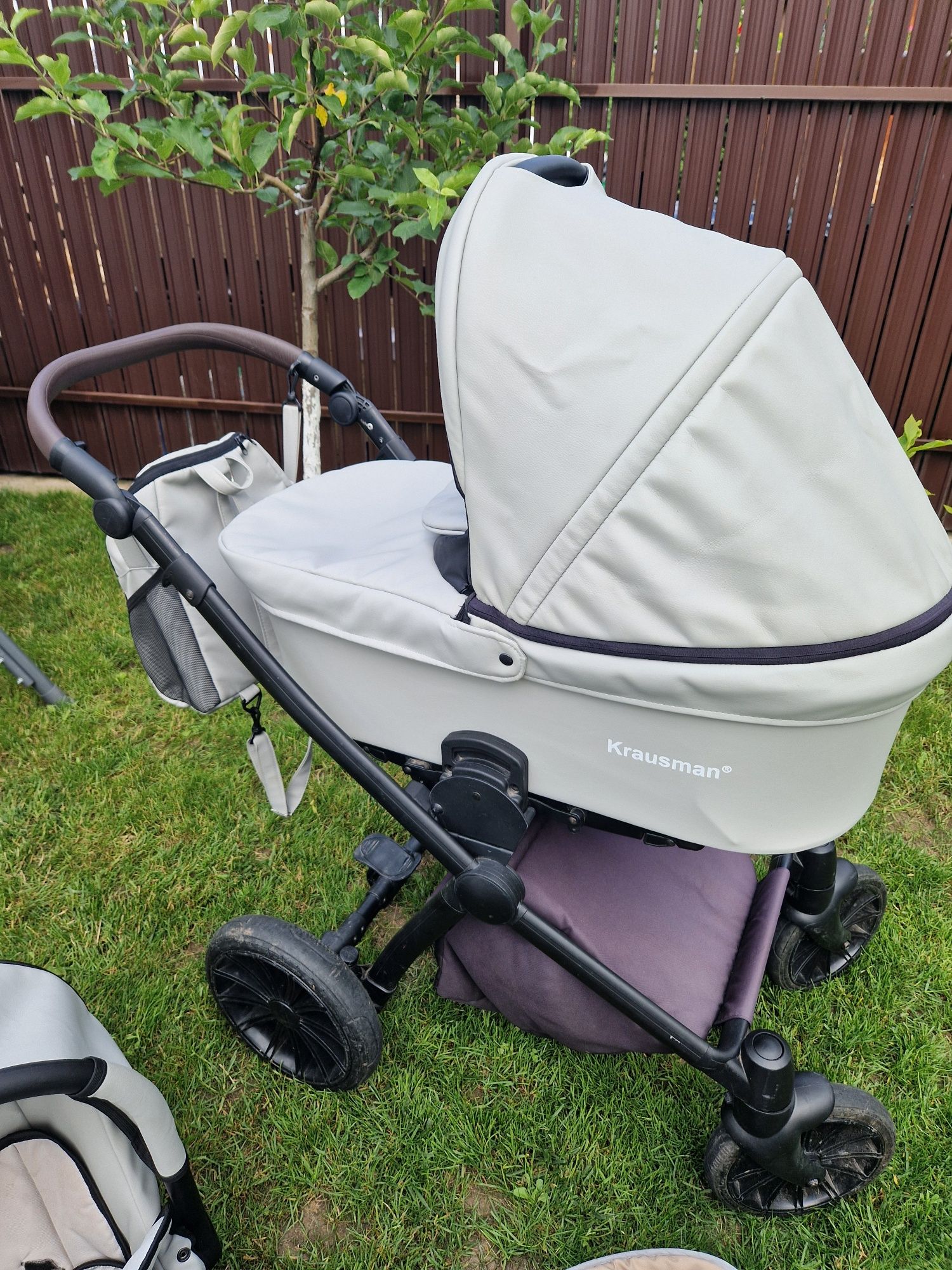 Vând cărucior Krausman 3 in 1 Rider Soft Light Grey - Testat ADAC