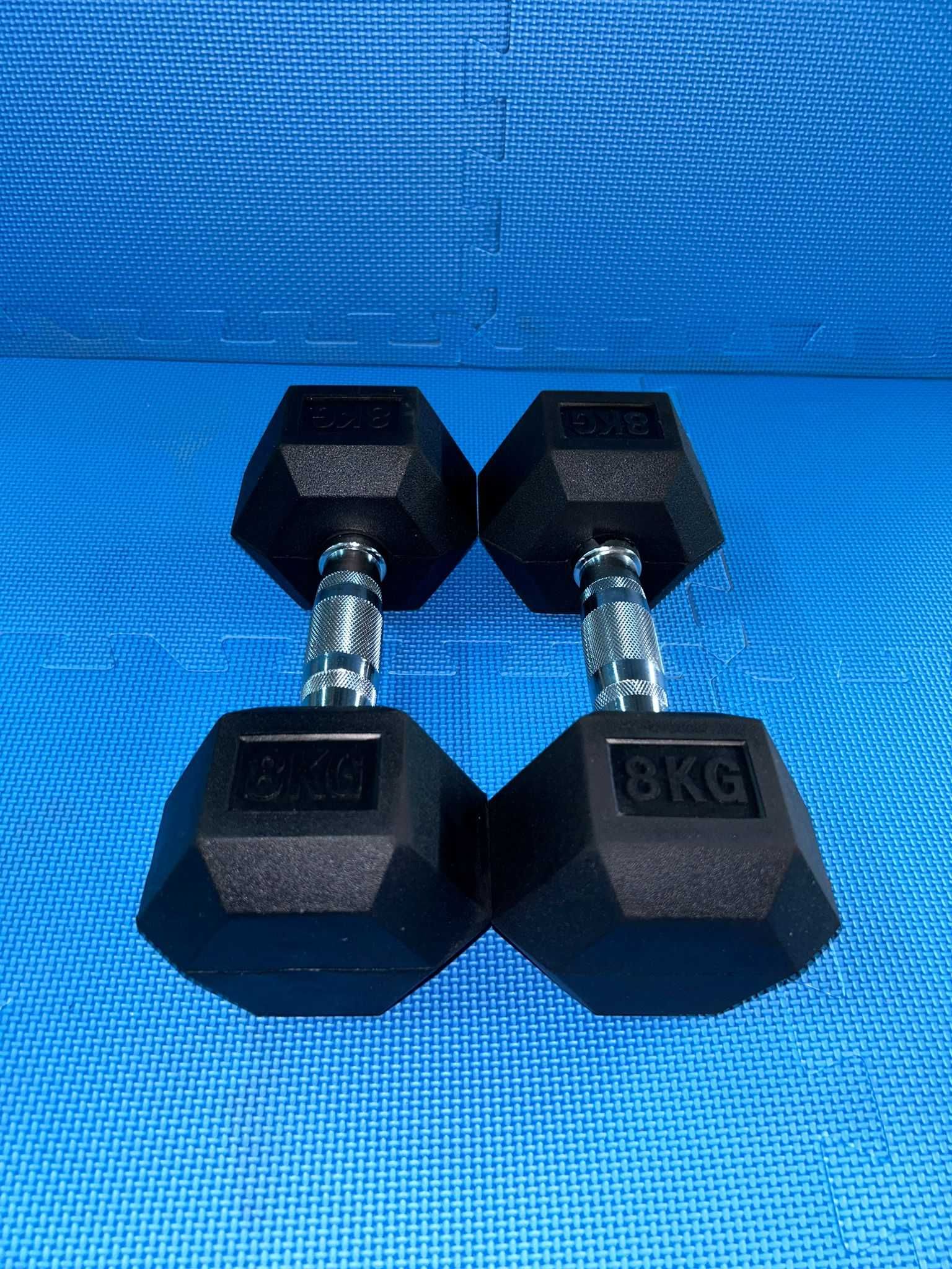 Set Gantere Hexagonale 36kg: 2 x 10 kg + 2 x 8 kg