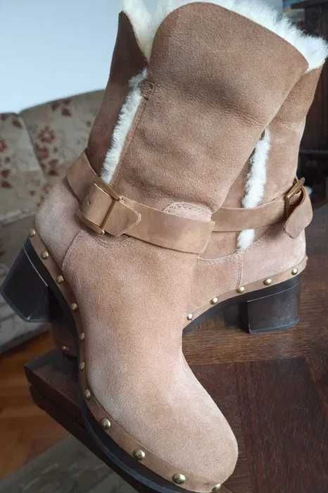 Cizme UGG piele naturala intoarsa, blana de miel, marime 37-38, NOI