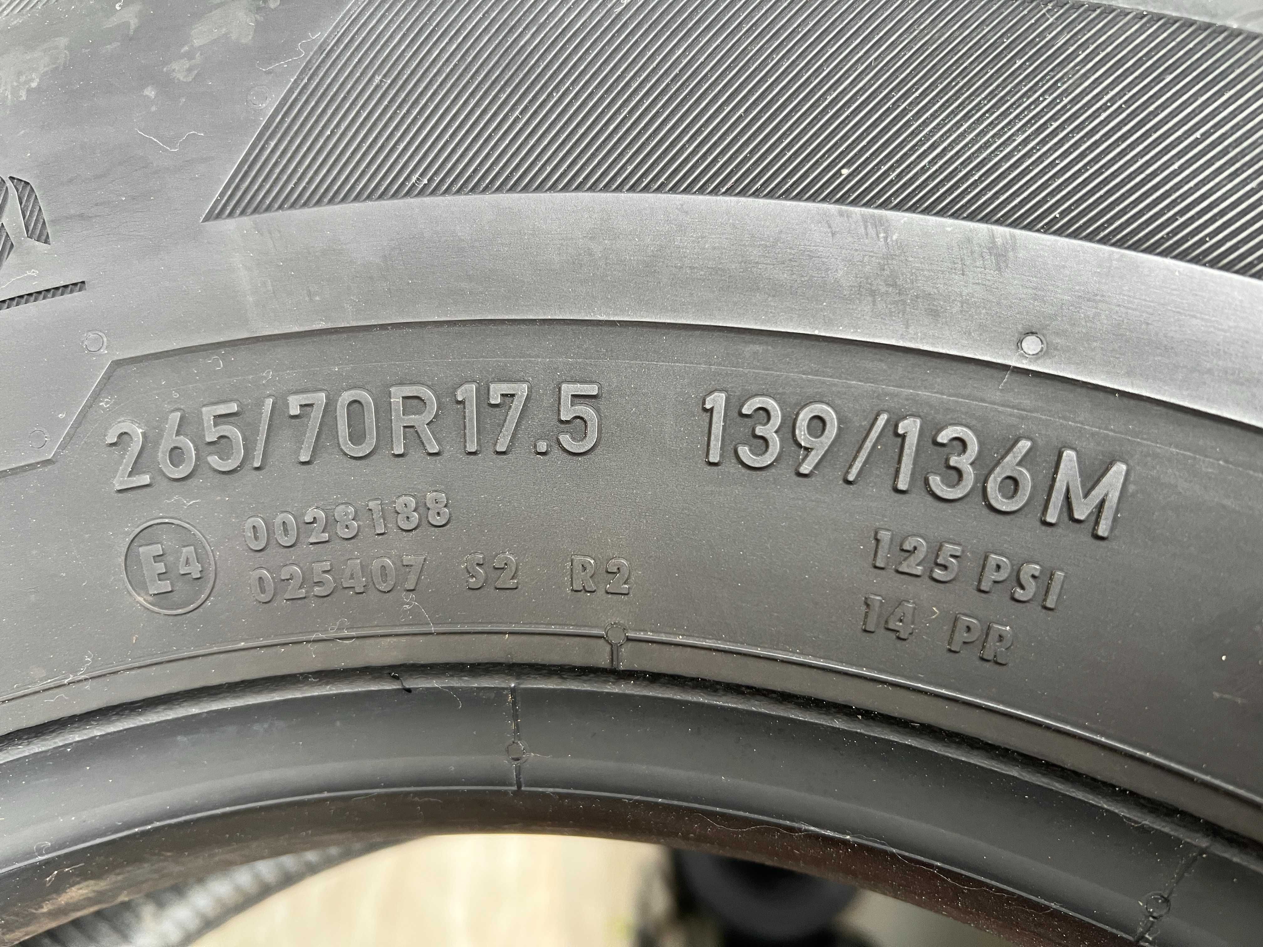 2 тежкотоварни гуми 265/70R17.5 Continental Hybrid LD3 139M M+S 14PR