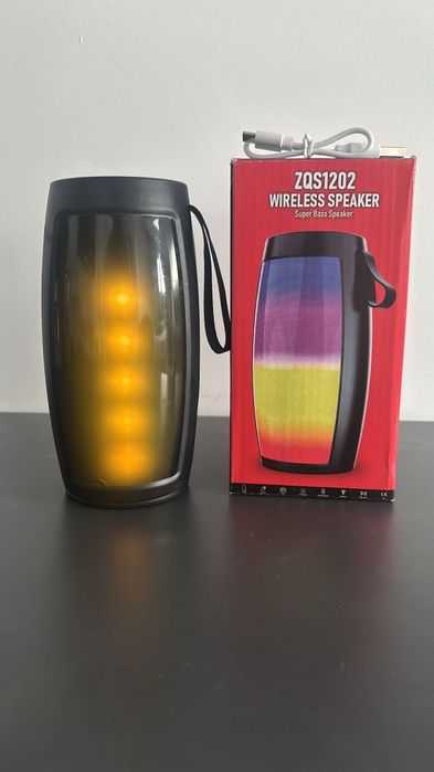 Boxa Portabila Bluetooth ZQS1202 15×7cm cu LED si incarcator
