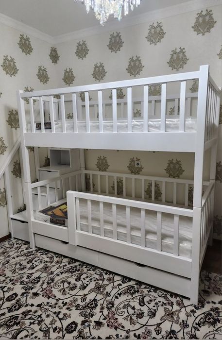 Детский кровать 2x етажный, ikki qavatli kravat bolalar kravati