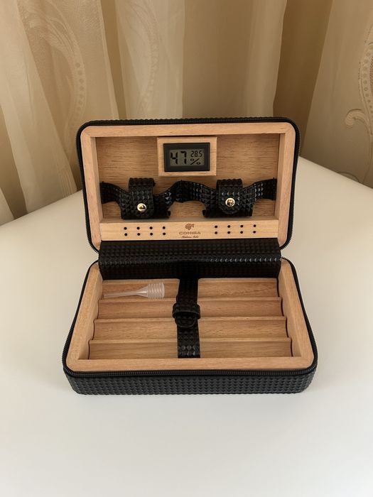 Преносима кутия за пури COHIBA хумидор с хигрометър и овлажнител
