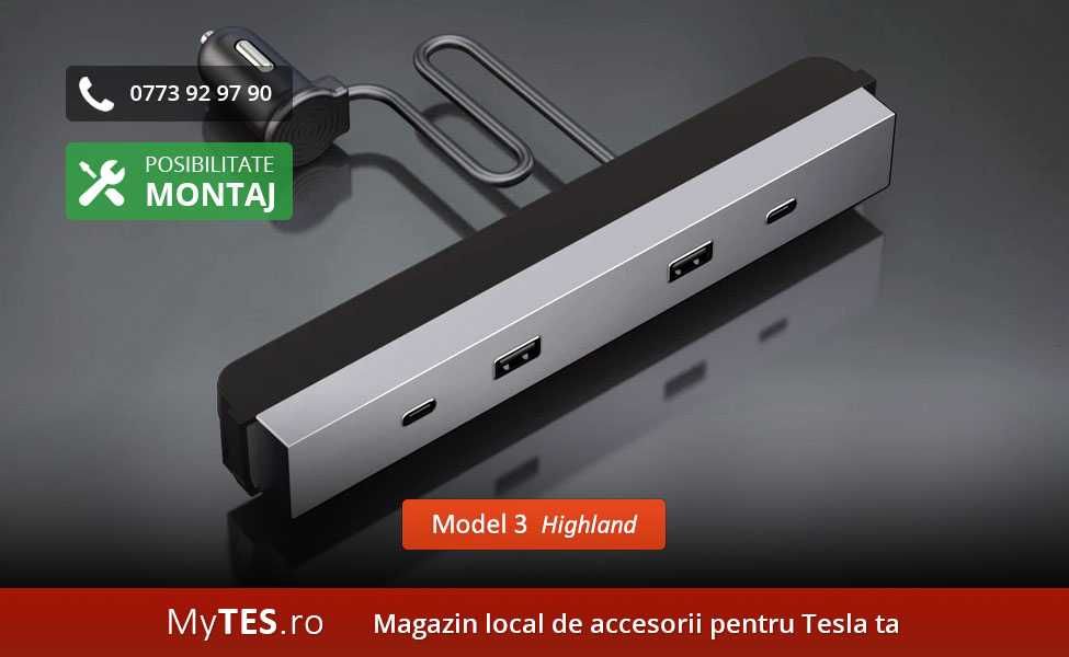 Panou extensie mufe USB - Tesla Model 3 (Highland)