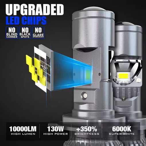 100W H4 LED проектор Мини крушки за фарове за кола Bi-LED