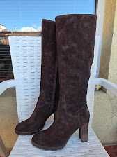 Дамски ботуши кафяв велур