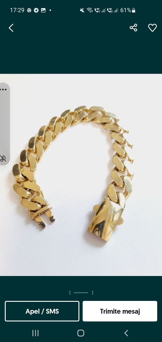 Vand bratara cuban 14K