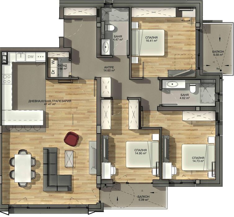 Четиристаен за продажба в ж.к. Драгалевци