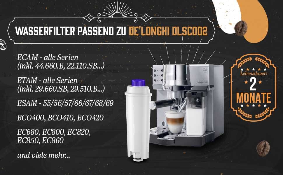 MILUX 6 бр. водни филтри подходящи за всички кафемашини Delonghi
