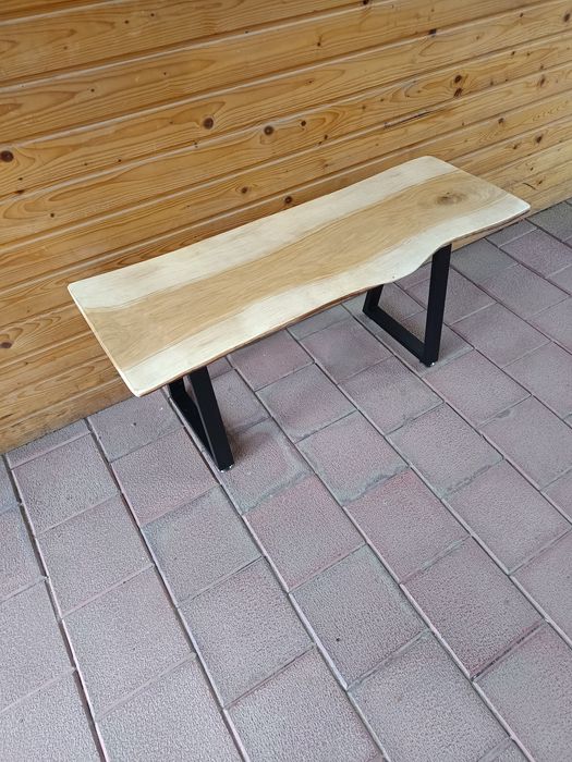 Masa cafea stejar și picioare metalice