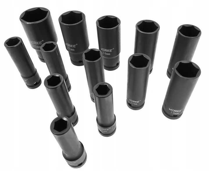 Set chei tubulare impact lungi ½ 13 piese 10-32mm intarite (V39466)