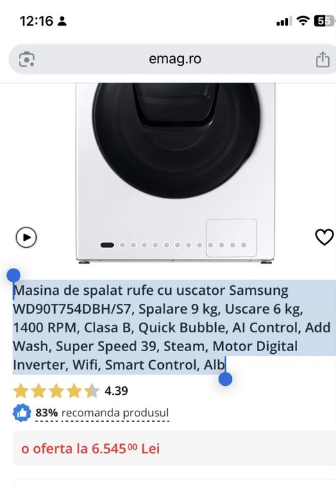 Masina de spalat cu uscator