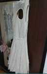 Rochie dantelă evenimente S spate descoperit crem