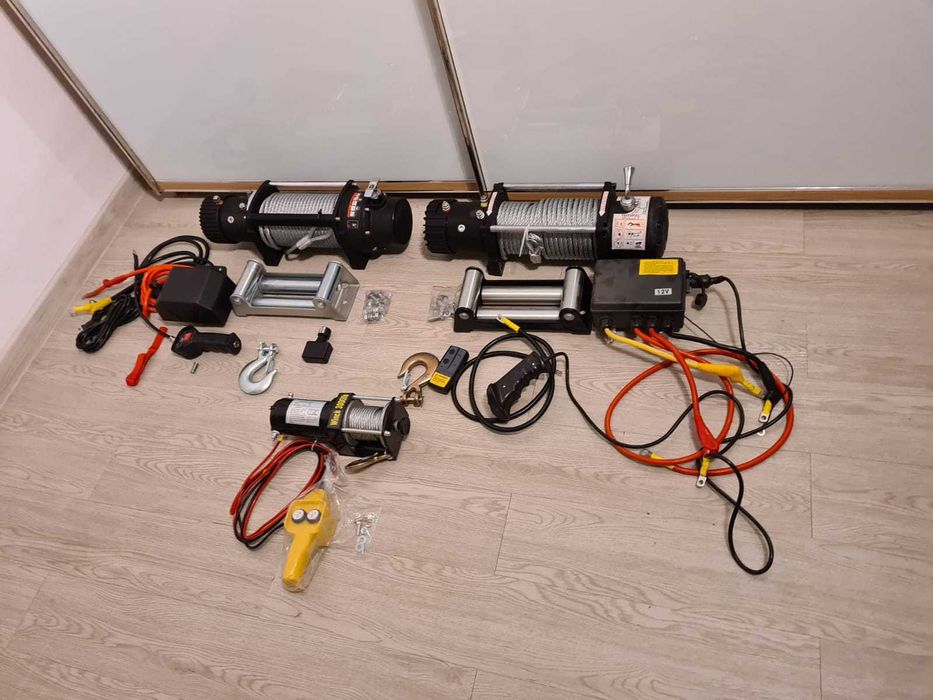 Troliu electric cu telecomanda 12V, 6.5cp, 6.1T (13500lbs) cablu otel