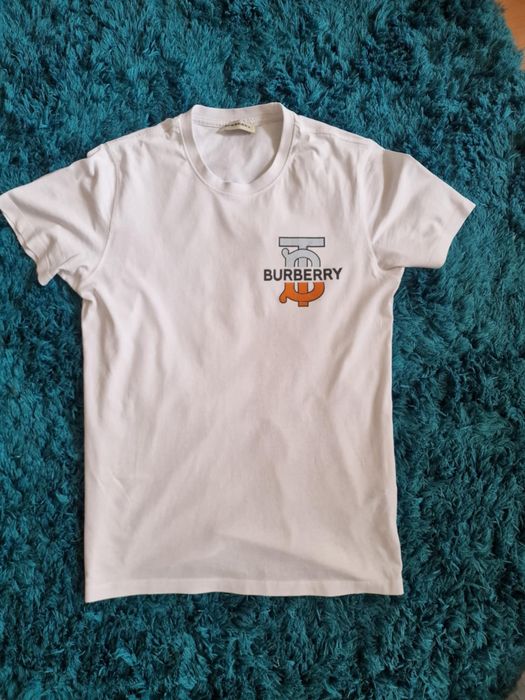 Tricou Burberry original alb cu logo TB (mărime S-M)