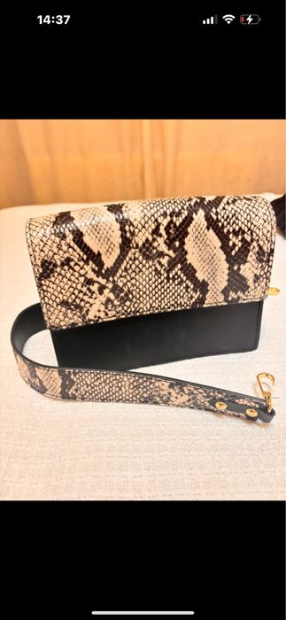 Geanta din piele snake print
