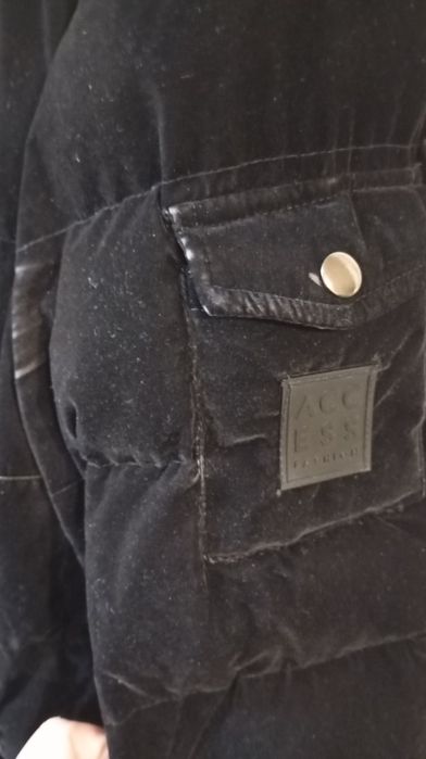 Черно зимно яке с качулка