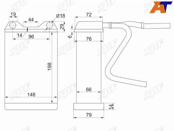 Радиатор отопителя салона  Toyota Land cruiser