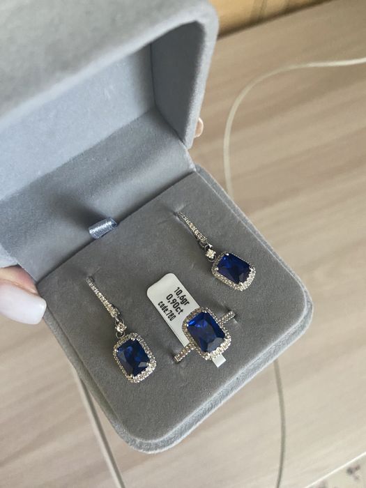 Комлект бриллиант+ сапфир