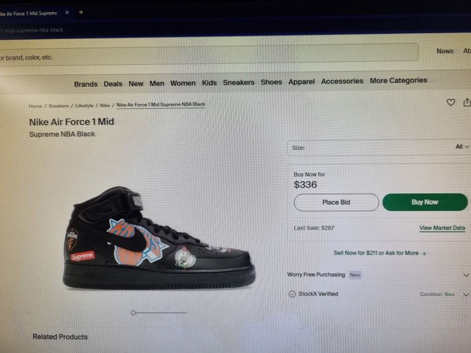 Nike Air force 1 Supreme NBA Black 40