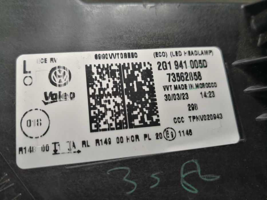 Фар VW Polo 2G LED Face ляв/Фар Поло/Фар Polo 2G Оригинален