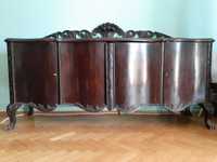 Mobilier vintage Lenghel de sufragerie din lemn masiv nuc cu ornamente