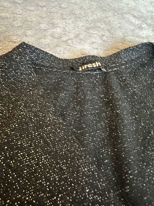 Sparkly Black Cardigan | Short Sleeve | Size L-XL