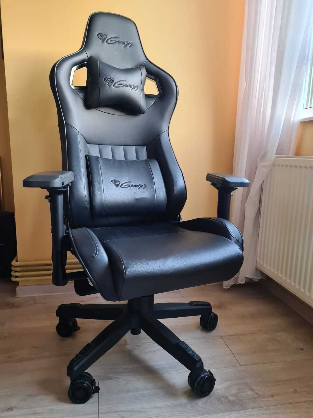 Scaun gaming/birou cu suport lombar și pernă pentru gât