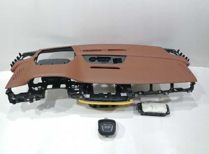 Audi Q7 Q8 plansa bord piele maro - kit airbag - set centuri siguranta