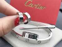 Комплет Cartier гривна и обеци златни или сребърни