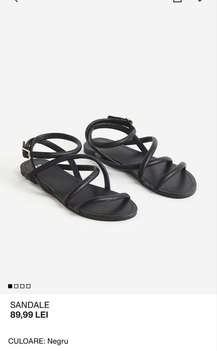Sandale negre 37 H&m