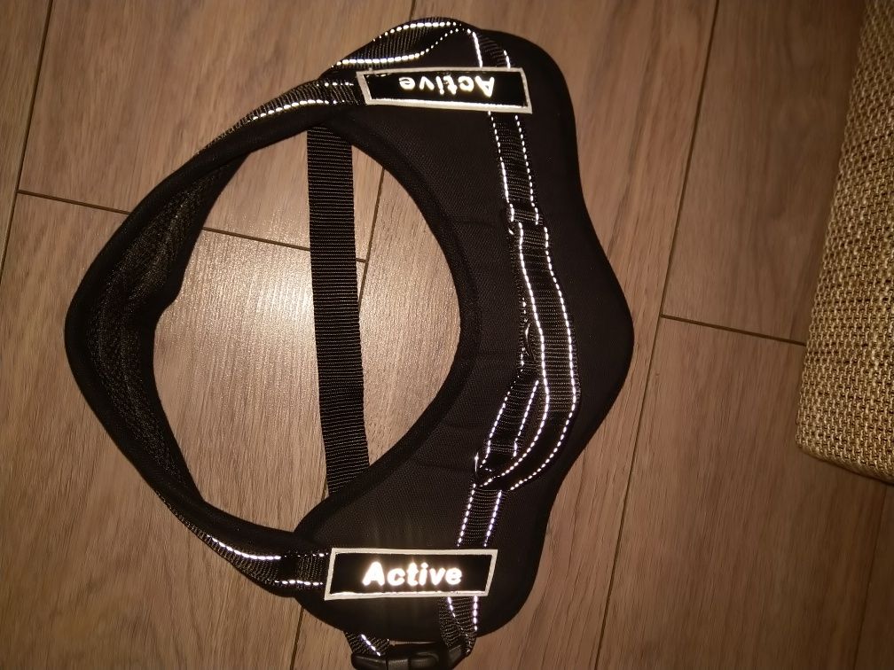 Ham reglabil Pufo Deluxe pentru caini de talie mare, negru, L