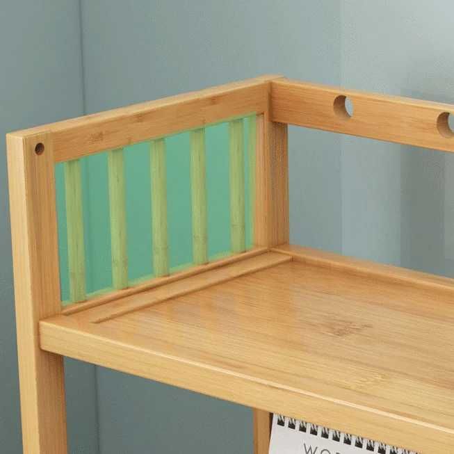 Biblioteca sufragerie, raft carti din lemn de bambus