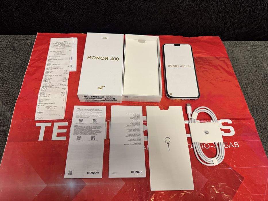 ЧИСТО НОВ 256GB Honor 400 LITE 5G Гаранция Technopolis 2027 г. Grey