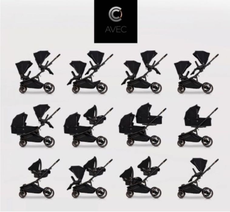 Carucior dublu pentru copii Cavoe Avec