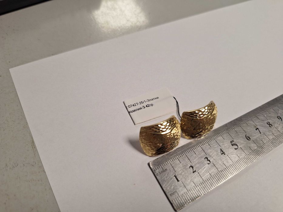 Златни обеци 3.42гр