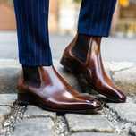 Ghete chelsea 43 43.5 plain toe premium GREVE NOI piele naturala moale