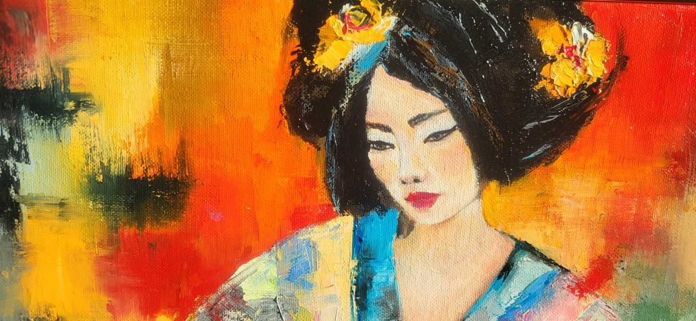 Pictura, tablou modern nou, -JAPONEZA- pictor roman consacrat