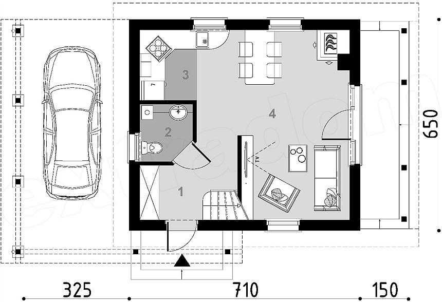 Kit casa lemn 100 mp