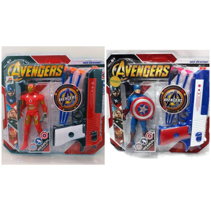 Комплект Avengers голяма фигурка Капитан Америка/Железния Човек с пист