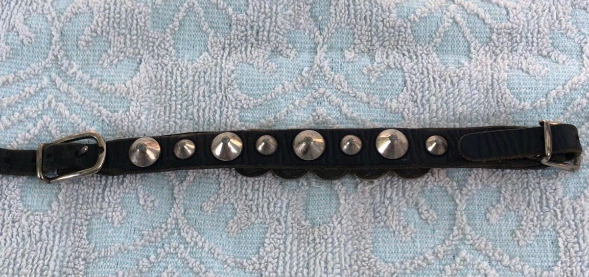 Colier choker din piele choker rock choker cap de mort craniu
