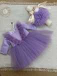 Rochie de fetita cu dantela si puf, 3-6-9-12 luni