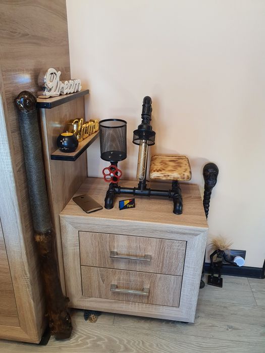 veioza/lampa steampunk, stil industrial, fitinguri fonta, handmade