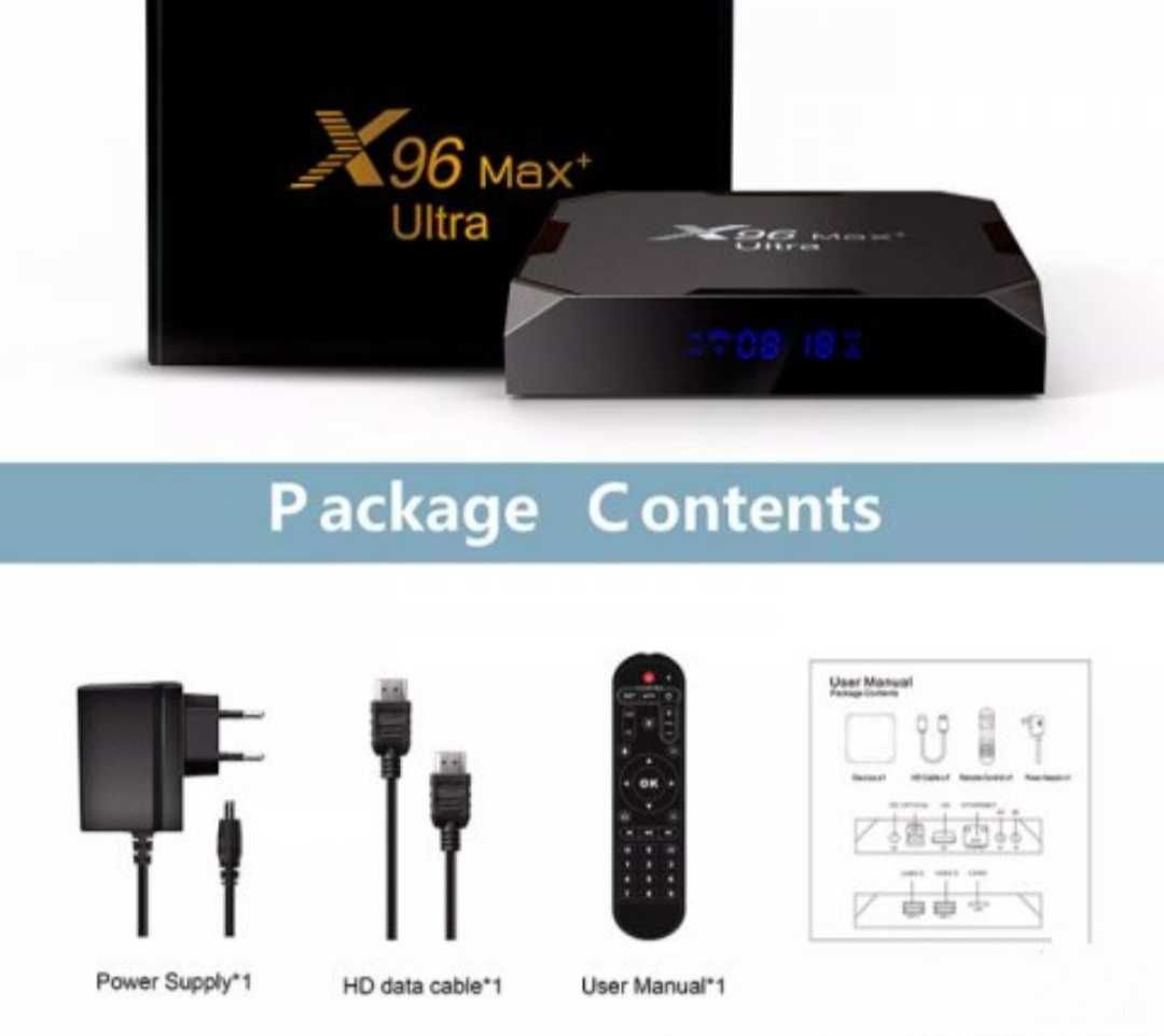 ТВ Бокс  TV Box X96 MAX+ ULTRA 32 Gb S905X4 Android 11 Dual Band WiFi